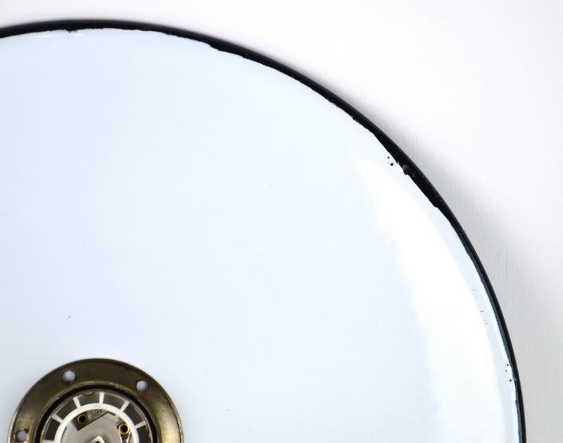 Piatto Smaltato Per Lampade In Ferro - Diametro 30 Cm, Foro 4 Cm, Per Portalampade E27, Da Esterno/Interno